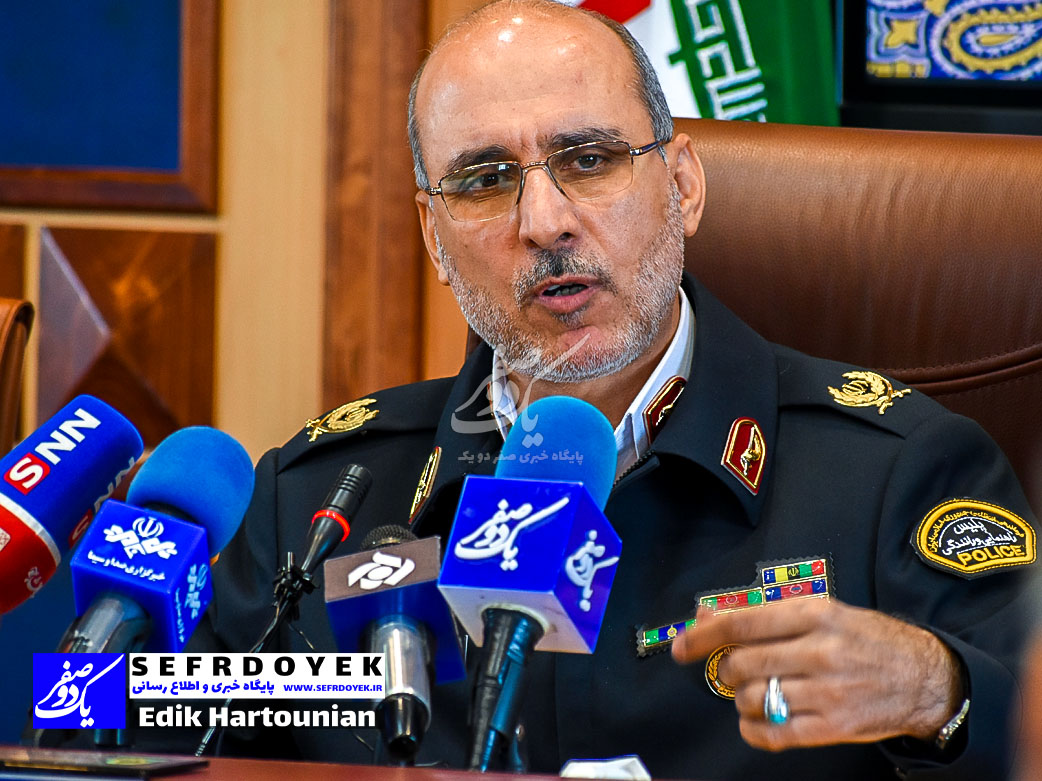 نشست خبری رئیس پلیس راهنمایی و رانندگی تهران بزرگ سردار محمد حسین حمیدی