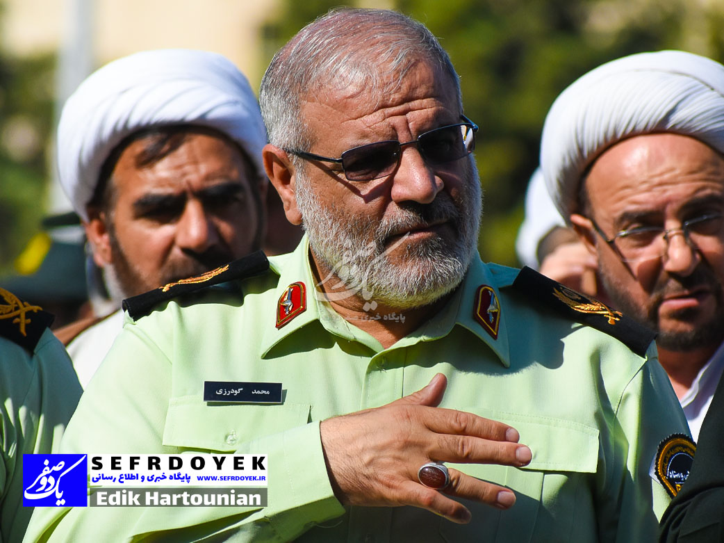 سردار محمد معظمی گودرزی رئیس پلیس پیشگیری تهران بزرگ مراسم تشییع شهدای پایتخت