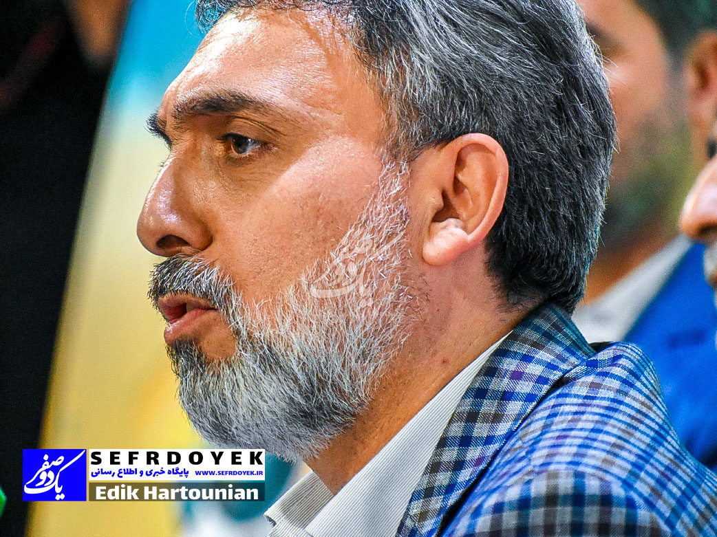 رضا اصغریان مدیر عامل شرکت ناجی پاس نشست خبری نمایشگاه بین المللی ایپاس تهران